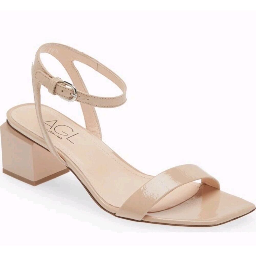 AGL Angie Ankle Strap Sandal Basic Nude Pump Women’s Y2K | 37.5/US 7-7.5 EUC